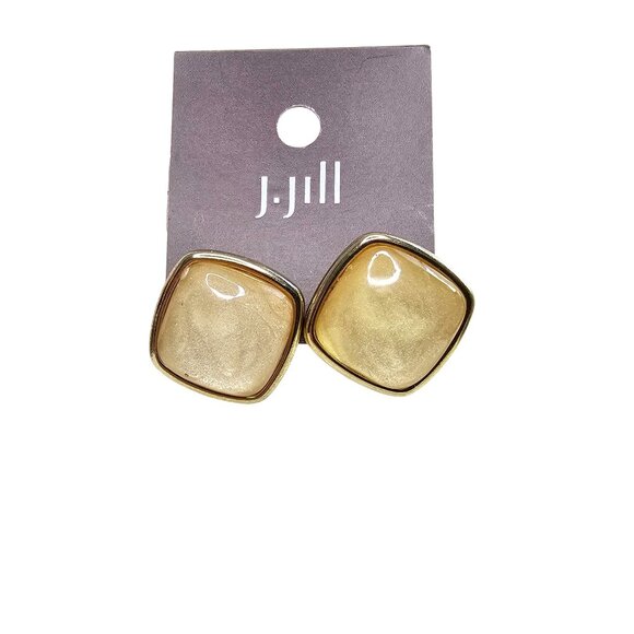 J Jill Gold-Tone‎ Square Earrings NWT Elegant Design - Picture 1 of 3